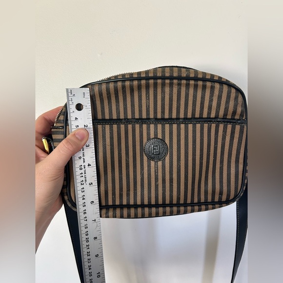 Vintage Fendi Crossbody Bag Striped canvas with leather crossbody strap - Picture 14 of 16